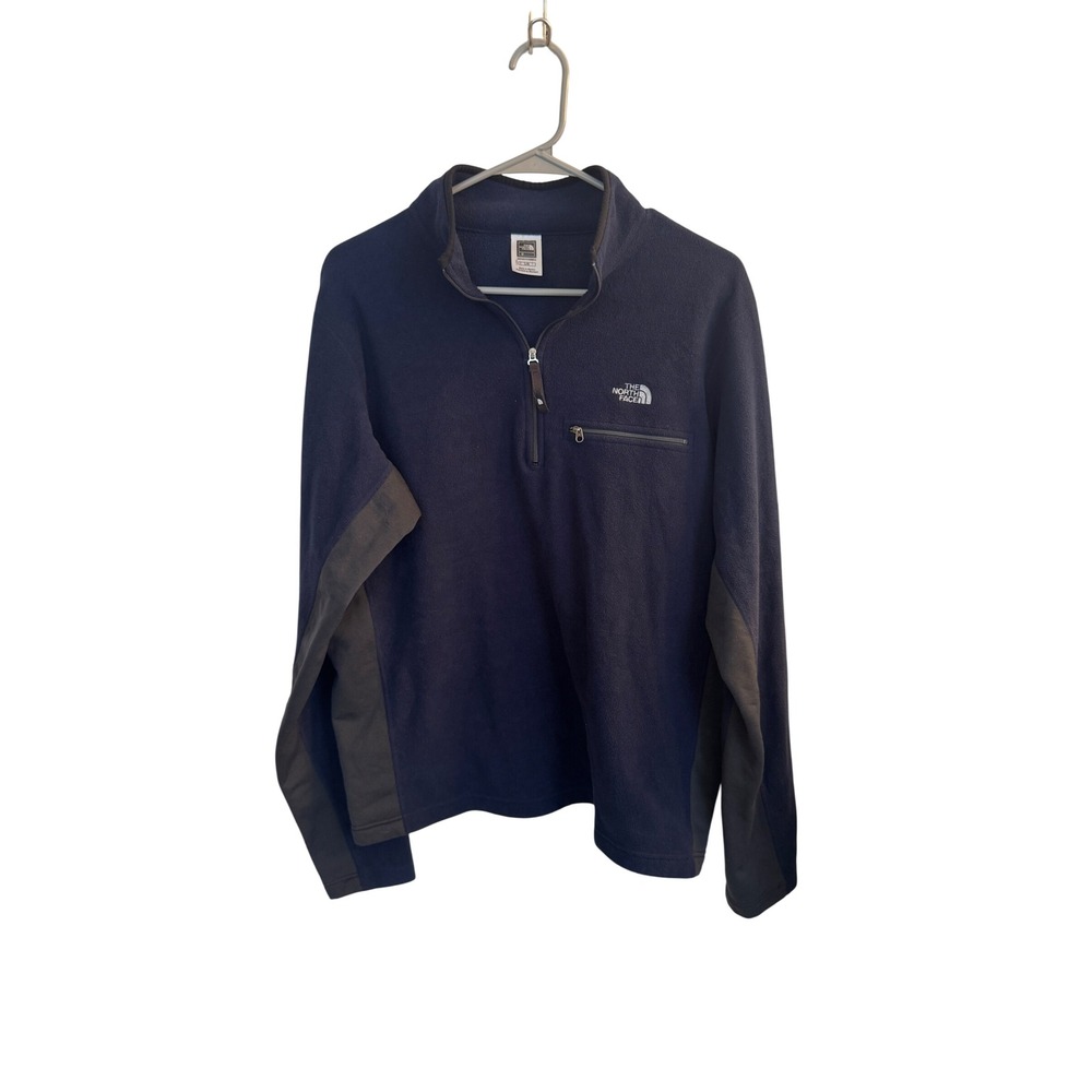 The North Face Fleece Pullover Mens L Navy Blue Flight Series Polartec 1/4 Zip